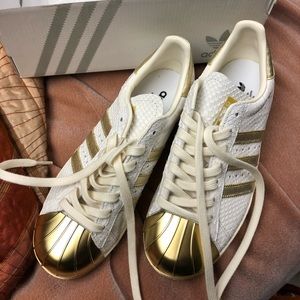adidas Superstar 80s Gold Metal Toe Sneakers